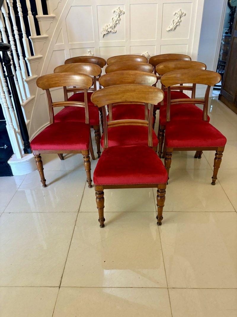 Set of 10 Antique Victorian Quality Mahogany Dining Chairs By Holland And Sons - Image 2